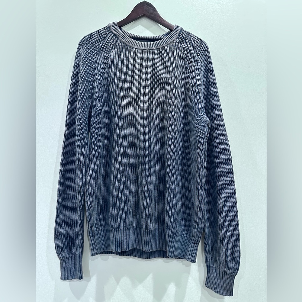 Gap Light Blue Garment Dyed Washed Ribbed Knit Sweater M